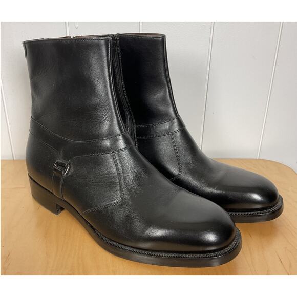 E.T Wright Men's Leather Black Chelsea Side Zipper Boots Size 10 1/2 E - Picture 1 of 11